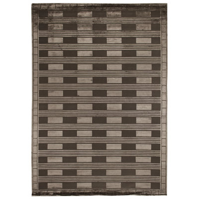 Metro-Velvet Geometric Area Rug in Khaki