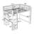 Ferris Full Loft Bed with Built-in-Desk
