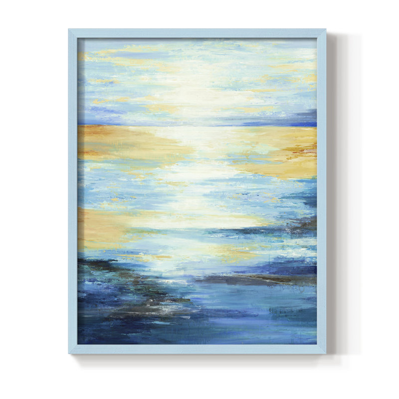 Far in the Distance Framed Print - Solid Wood, Blue Single Picture Framed, 10" H x 8" W
