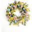 Couronne de Pâques 18 po, œufs artificiels multicolores et fleurs printanières, couronne de porte fausse fleur avec base en rotin véritable, comprend 2 bouquets assortis, porte d'entrée, maison, décoration-1880216871