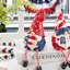 Figurines patriotiques de gnome avec des pattes suspendues - décor en polyrésine