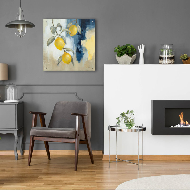  «Lemons From The South 1» par Silvia Vassileva, art mural en verre acrylique, 24 po x 24 po, H 24 po x l 24 po