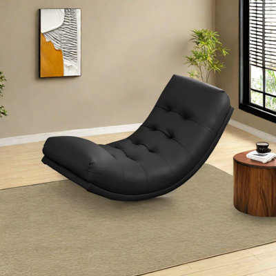 Chaise berçante en bois massif chenille