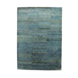 Teal Nu Vibrant Modern Tibetan Silk Rug - 10'1" x 14'3"