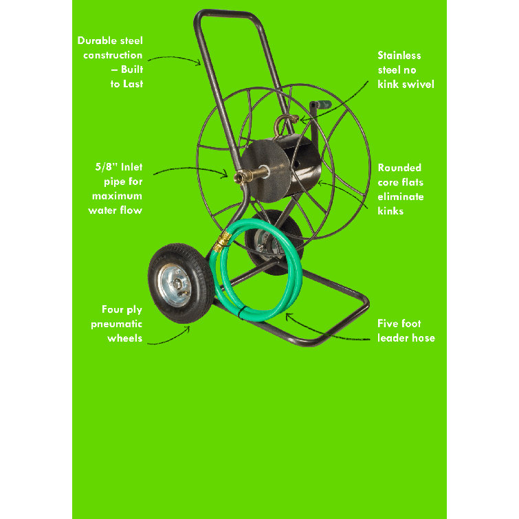 Yard Butler Two Wheel Garden Steel Hose Reel Cart - 200' & Reviews