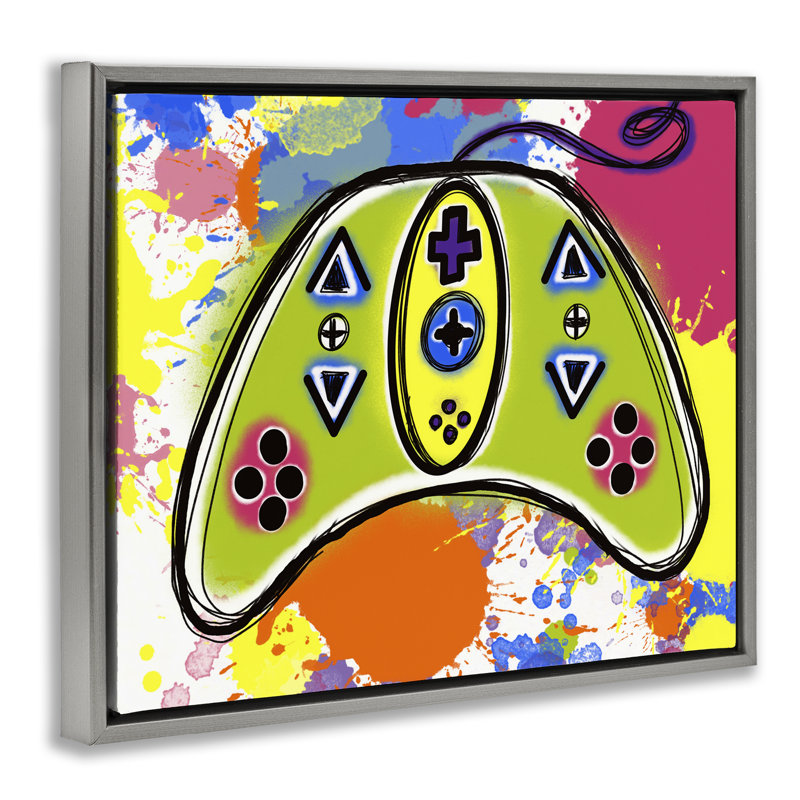 Art mural moderne sur toile flottante, "Modern Pop", par Matthew Piotrowicz, Cadre flottant gris lustré, H 17 po x l 21 po