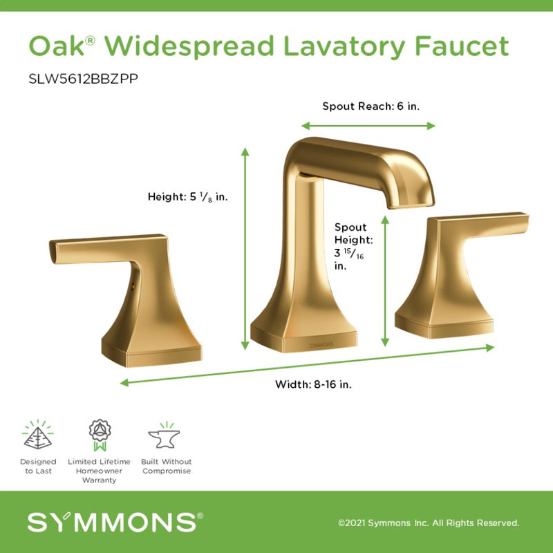 Oak Two Handle Bathroom Faucet with Push Pop Drain, Bronze