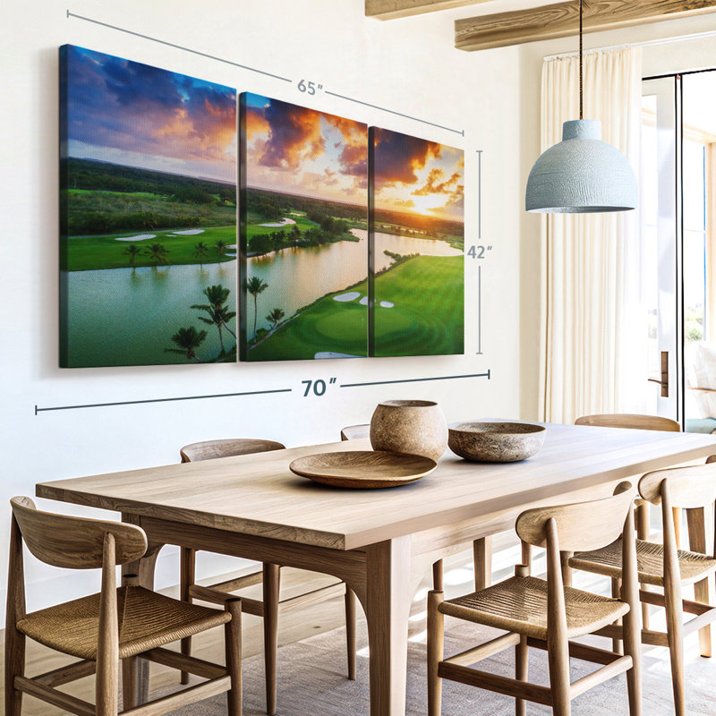 " Golf Course Sunset ", 42" H x 65" W