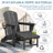HDPE Foldable Adjustable Outdoor Adirondack Chair With Ottoman and Double Cup Holder-139131056