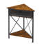 Ensemble de 2 tables de bout avec rangement Kempst, ensemble de 2 tables de bout en coin de ferme avec porte rabattable, tables d'appoint triangulaires industrielles avec tablette, tables d'appoint rustiques pour petit salon-83654698