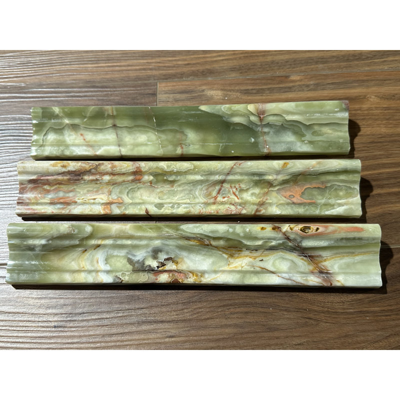 Garniture de tuile de chaise en marbre poli 2 "x 12" en vert