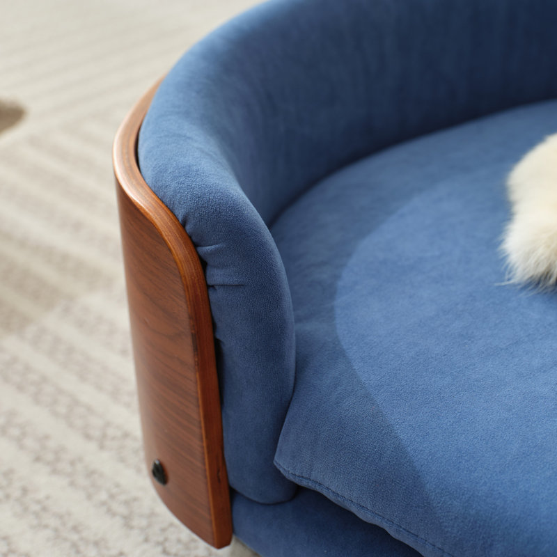 Canapé pour lit surélevé de style scandinave pour chien avec coussins en cachemire, H 9,85 po x l 30,7 po x P 20,08 po