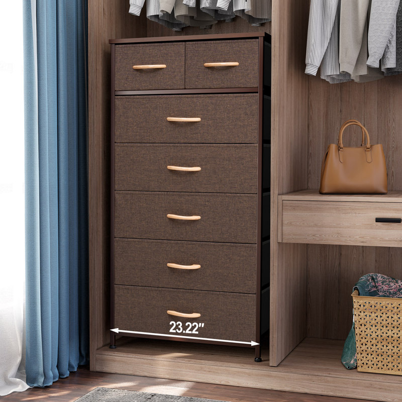 Commode 7 tiroirs 23,22 ", brun, Brun