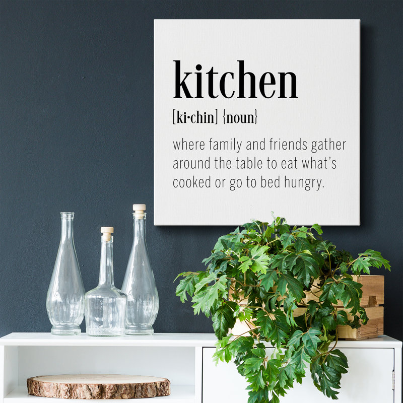 «Kitchen Définition», art textuel sur toile tendue, H 10 po x l 10 po x P 1,5 po