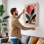Geometric Botanical Study Mid-Century - Wrapped Canvas-1093758496-1093758497
