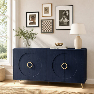 4-Door Wooden Cabinet Sideboard Buffet Server with Storage