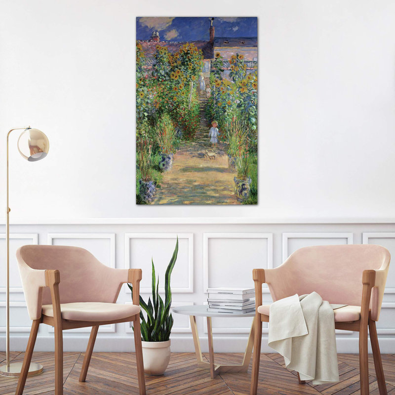 The Artist's Garden At Vetheuil, 1880 by Claude Monet - Wrapped Canvas Painting, 101.6 cm H x 66.04 cm W x 1.91 cm D