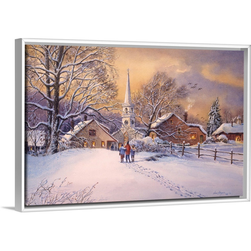 « christmas service » par jess hager, peinture sur toile, H 24 po x l 36 po x P 1,75 po, Cadre blanc