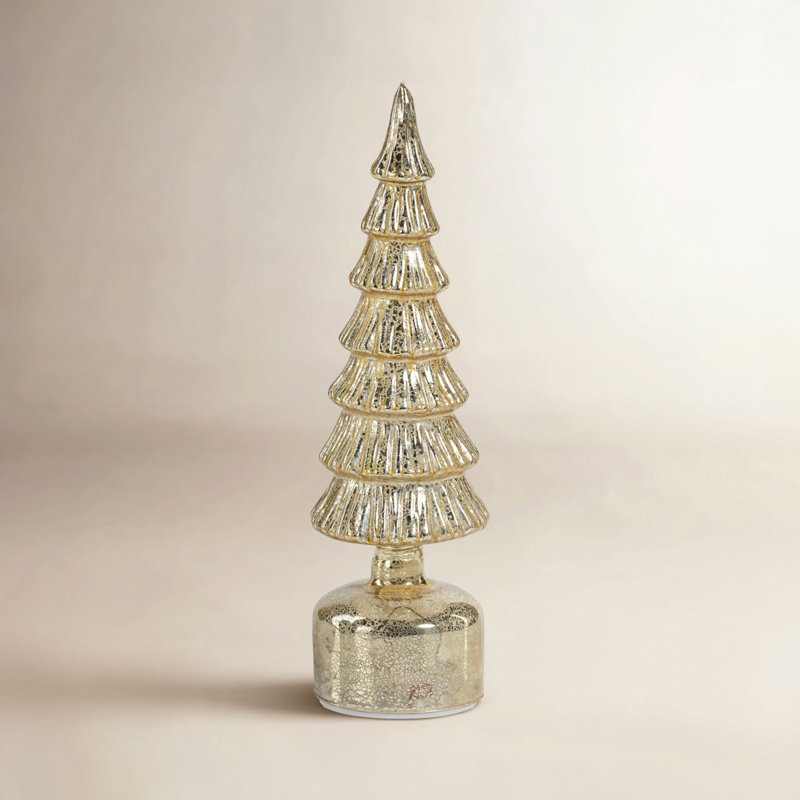 Arbre de table Merrigan, H 13 po x l 3,75 po x P 3,75 po, Or antique