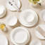 Service de table en porcelaine tendre 16 pièces pour 4, assiettes rondes légères et bols