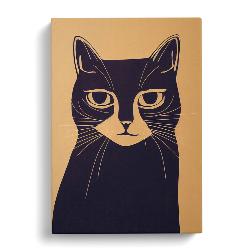 Sweet Cat Abstract - Wrapped Canvas Print, 50cm H x 35cm W x 3cm D
