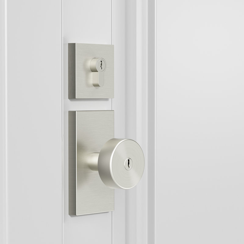 Coolnews Keyed (Entry) Round Knob, Brushed Nickel