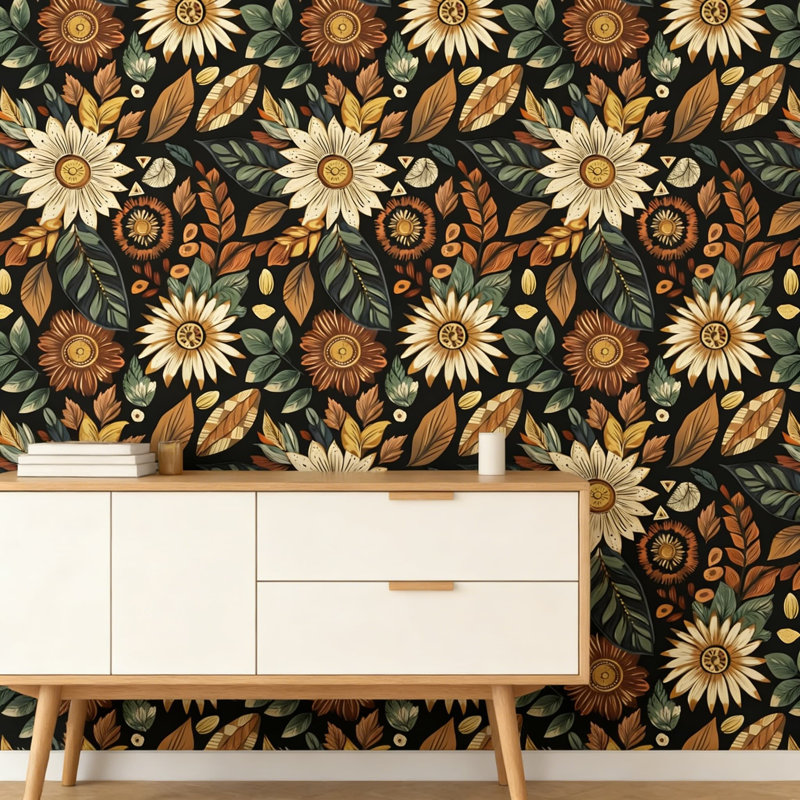 Papier peint auto-adhésif rétro avec motif floral pour murs, meubles et décoration intérieure, L 393,7 po x l 17,5 po