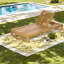 Méridiennes de patio réglables, bois d'acacia teck, bord de piscine moderne