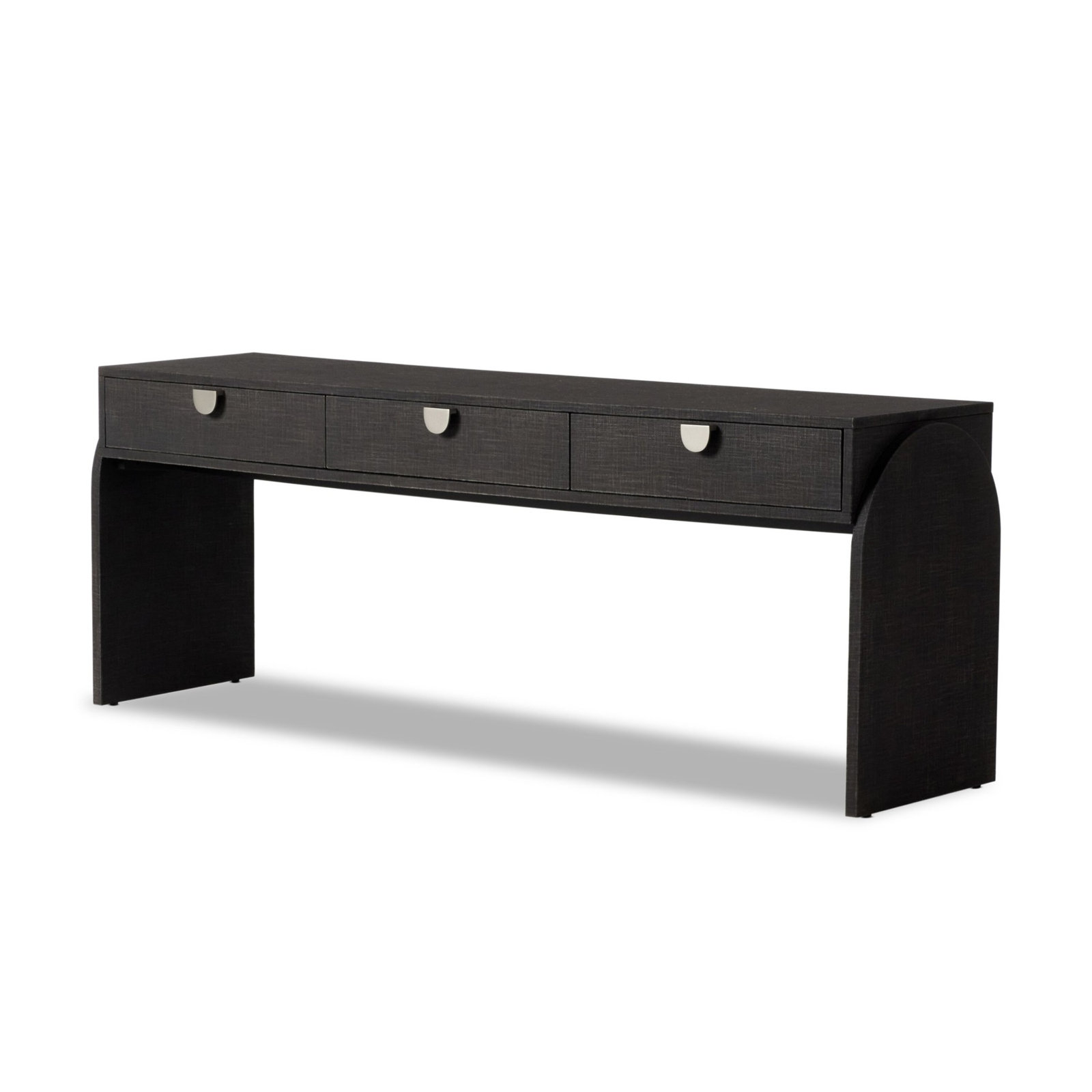 78'' Console Table, Black Linen