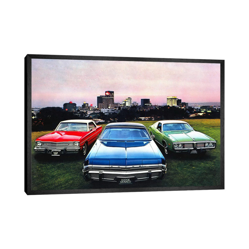 Dodge MonacoCharger, Dart - Print on Canvas, 66.04 cm H x 45.72 cm W, Black Floater Framed