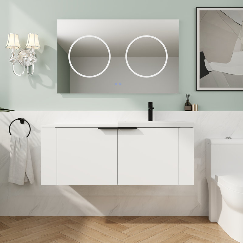Armoire de rangement 48 po avec espace de rangement, Blanc