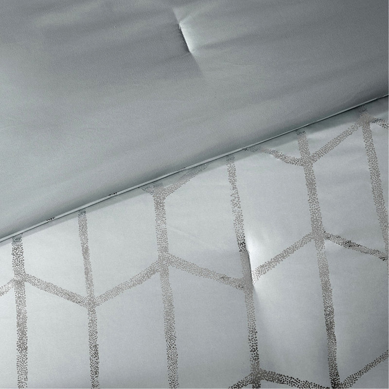 Ensemble d'édredon simple / simple TG, Grey+Silver Striped