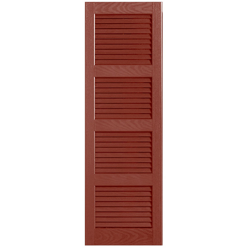 Paire de volets à persiennes droites, 52 po, Rouge, 15 po