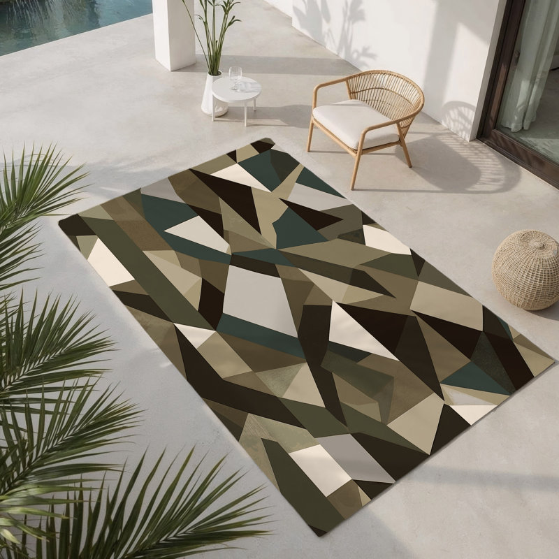 Hunter Terrain Indoor And Outdoor Area Rug, Rectangle 3' x 5'
