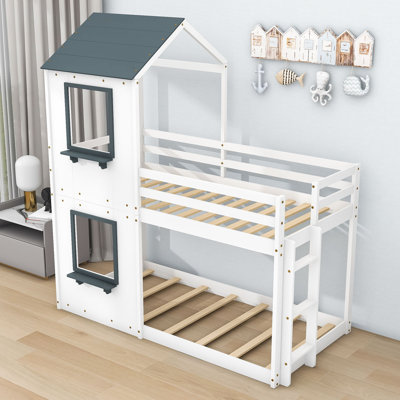 Kids Twin Over Twin Bunk Bed