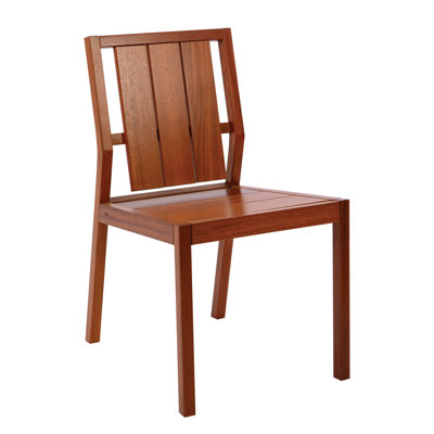 Chaise en bois de jatoba avec dossier en bois certifié par le FSC