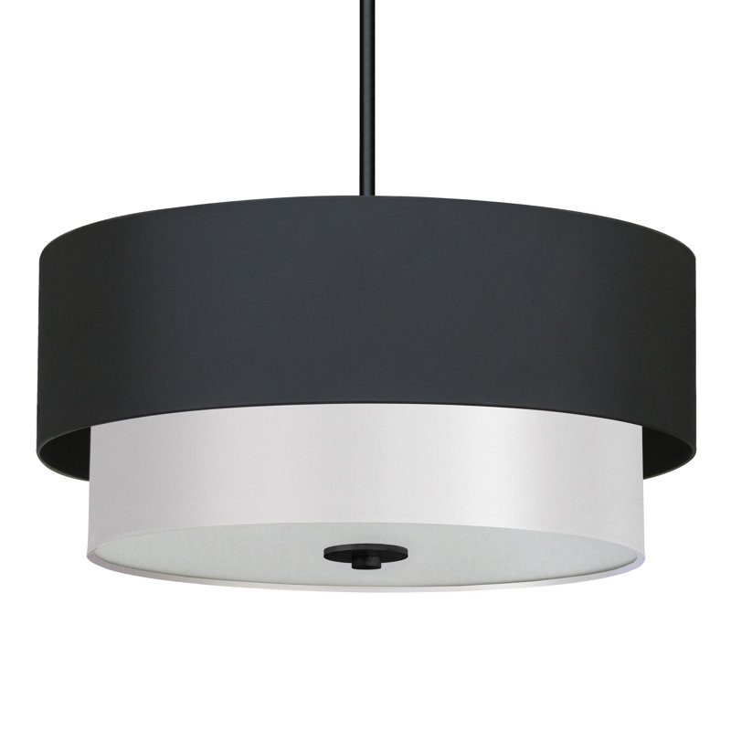Double abat-jour tambour 3 lumières