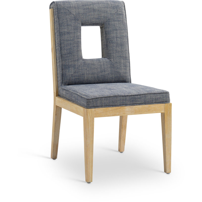 Chaise d'appoint Flore, Naturel, Bleu marine