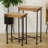Ensemble de 2 tables d'appoint en métal brun 25 po