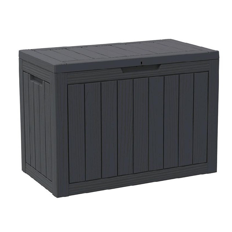 200L Lockable Waterproof Resin Outdoor Storage Box, Black