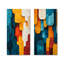Urban Jazz transitionnel bleu et jaune collage I - décoration murale abstraite 2 panneaux-253560318-253560289