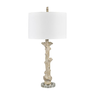 32" Crystal Table Lamp With White Shade
