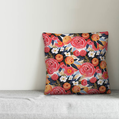 Sunset Floral Throw Pillow
