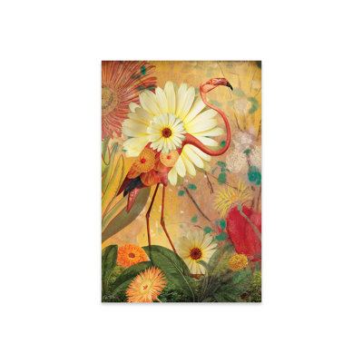 Flamant rose - peinture sans cadre