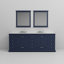 Meuble-lavabo double l 84 po x P 22 po, plateau en marbre de culture, ensemble de robinet et miroirs de 34 po-578154179