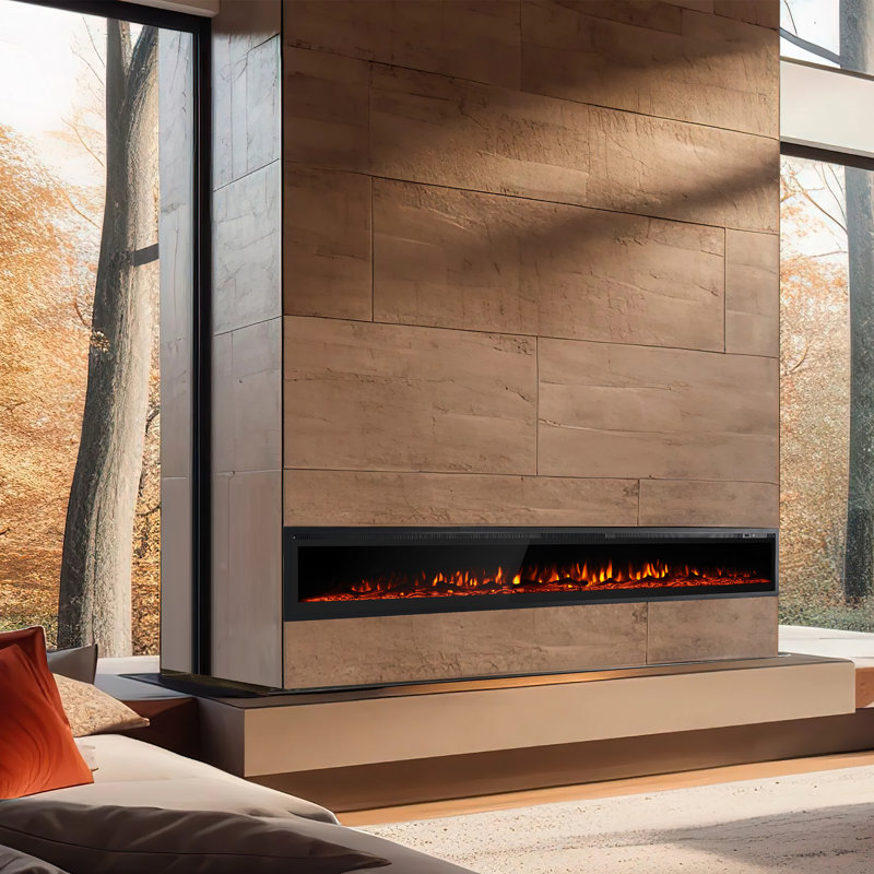 Aadhithya 100'' W Electric Fireplace Insert