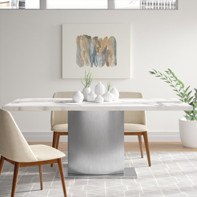Venilale Marble Top Metal Base Dining Table