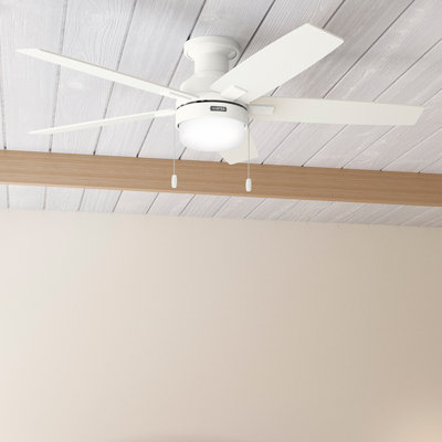 Hunter 52 Inch Anisten Low Profile Ceiling Fan With Lights And Pull Chains