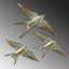 Accessoire mural décoratif 3 pièces oiseaux