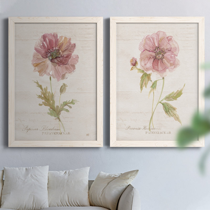 «Soft Poppy», ensemble de reproduction d'art sur toile, Cadre blanc, H 20 po x l 34 po x P 1,5 po